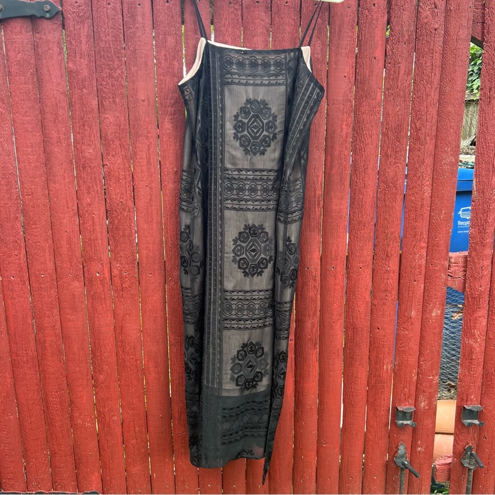 NWT Anthropologie slip dress black and pink size medium - Picture 5 of 15